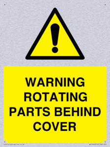 WARNING ROTATING PARTS BEHIND COVER